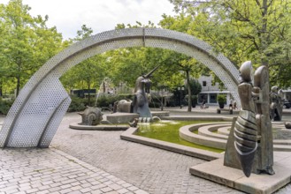 The Paradise Fountain in Fürth, Middle Franconia, Bavaria, Germany
