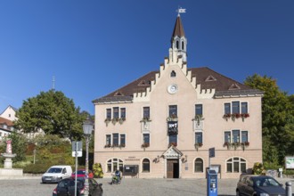 Town Hall on the Old Market Square in Hohenstein-Ernstthal, Saxony, Germany