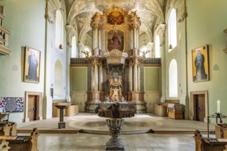 Altar of the Neustädter Church in Erlangen, Middle Franconia, Bavaria, Germany