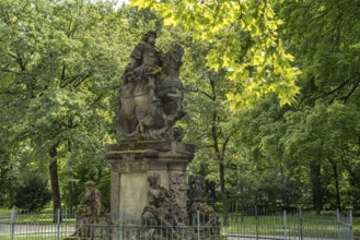 Equestrian statue of Margrave Christian Ernst in Erlangen Castle Garden, Middle Franconia, Bavaria,
