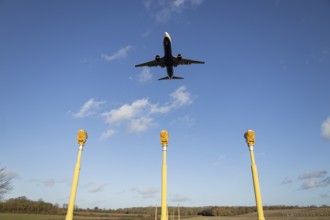 Boeing 737 commercial passenger airliner jet aircraft of Ryanair airways in flight on approach to