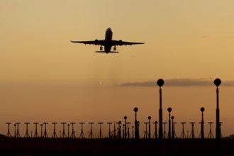 Boeing 737 commercial passenger airliner jet aircraft of Ryanair airlines in flight taking off at