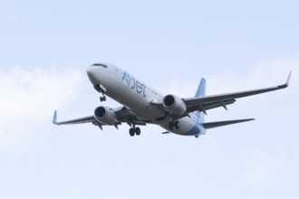 Boeing 737 commercial passenger airliner jet aircraft of Ajet airways in flight on approach to land