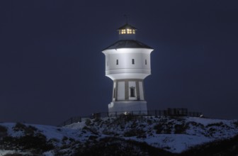 Water tower at night, Langeoog, Lower Saxony, Germany