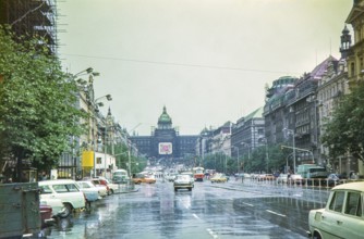 Wenceslas Square, Václavské námestí, Prague, Czech Republic, Czechoslovakia, Europe 1971