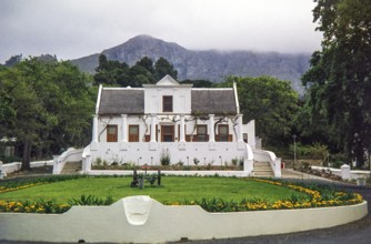 Dutch colonial architecture of historic Tokai Manor House, Tokai suburb of Cape Town, South Africa,