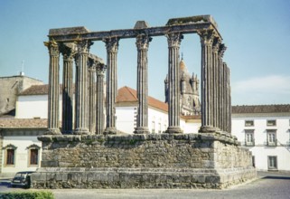 Roman Temple of Évora, Templo Romano de Évora, Evora, Alentejo region, Portugal, Europe 1968