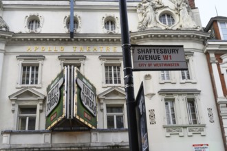 London, UK. January 29th 2025. Street sign for Shaftsbury Avenue, W1, the centre of Theatreland in