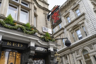 London, UK. January 31st 2025. The Red Lion Pub and restaurant with an elaborate ceiling,