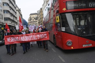 London, UK. January 30th 2025. A demonstration in the West End of London by the trade Union Unite