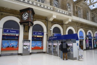 London, UK. January 30th 2025. The clock and ticket hall of Charing Cross tube station, part of the