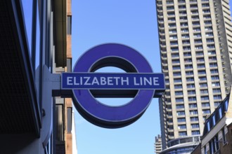 London, UK. January 30th 2025. Logo for the new Elizabeth Line which operates from central London