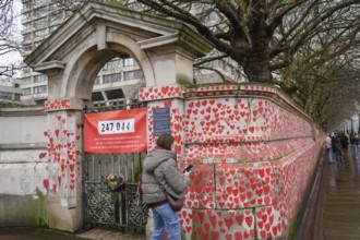 London, UK. January 31st 2025 The National Covid Memorial Wall in London is a public mural painted