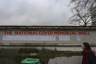 London, UK. January 31st 2025. The National Covid Memorial Wall in London is a public mural painted