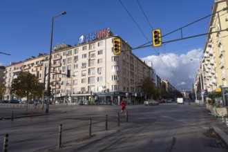 Sofia, Bulgaria. November 22nd 2025. Early morning at the junction of Vitosha and Patriarch Evtimiy