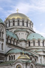 Sofia, Bulgaria. June 21st 2025. Gold dome and architectural detail of the Patriarchal Cathedral St
