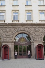 Sofia, Bulgaria. June 21st 2025. Ceremonial guards stand outside the residence of the President of