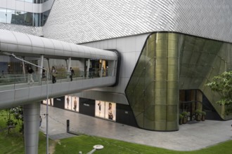 Bangkok, Thailand. March 19th 2025. Prada designer fashion logo displayed on the flagship store