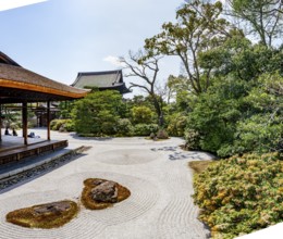 Daioen Zen rock garden, abbot garden in front of Kenninji Hojo, Kennin-ji Zen Buddhist temple,