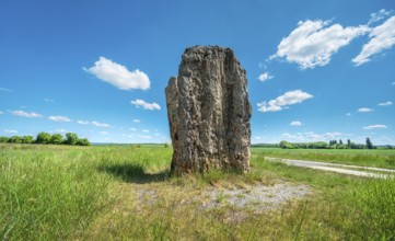 The menhir of Derenburg, height 2, 9m, Wernigerode, Harzvorland, Saxony-Anhalt, Germany