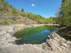 The Blue Lake near Rübeland in the Harz Mountains, Saxony-Anhalt, Germany