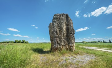 The menhir of Derenburg, height 2, 9m, Wernigerode, Harzvorland, Saxony-Anhalt, Germany