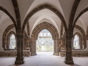 Arnsburg Abbey, chapter house in the Romanesque eastern building, district of Lich, Hesse, Germany