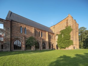 Ruin of Gothic monastery church, North German brick Gothic, brick architecture, Dargun,