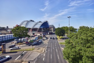 Large tent Musical Dome, general architecture, street, lantern, lanes, road markings lanes,
