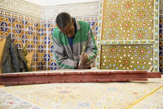 Tile Painter, Souk, Marrakech, Morocco