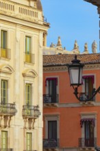 Historic centre view including Badia di Sant'Agata church rooftop, Catania, Sicily, Italy