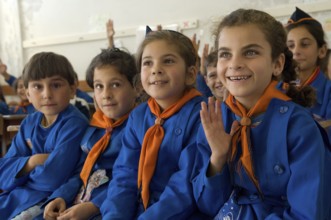 Latakia Countryside, Syria. October 18th 2010 Syrian schoolchildren in class at a remote village in