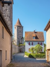 City wall and defense towers at Nördlinger Tor, Dinkelsbühl, Ansbach district, Middle Franconia,