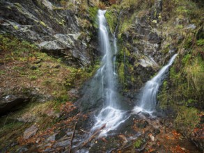 The Fahler Waterfall on Feldberg in autumn, Black Forest, Baden-Württemberg, Germany
