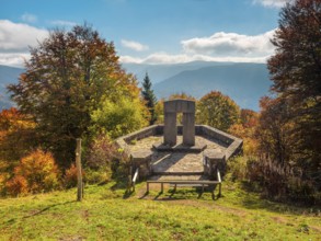 The English Memorial on Schauinsland in autumn, Black Forest, Baden-Württemberg, Germany