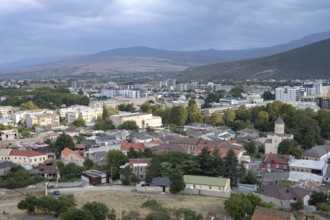 Gori, Georgia. September 9th 2025. Landscape panorama view of the Georgian city of Gori, known as