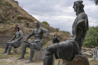 Gori, Georgia. September 9th 2025. Sculptures of Memorial of Georgian Warrior Heroes at the Foot of