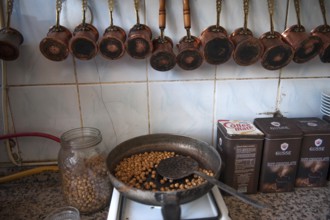 Ortahisar, Cappadocia, Turkey. September 19th 2018 Chickpeas roasting Boza is a traditional Turkish