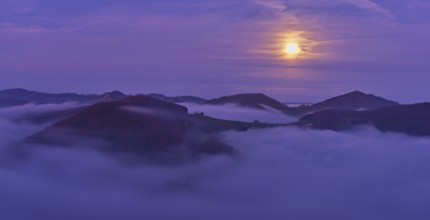 View from the Gisliflue of the Jurassic foothills covered in fog from the left, Wasserfluh,