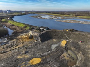 Haltern-Marl, North Rhine-Westphalia, Germany - Lippe, flood protection in the