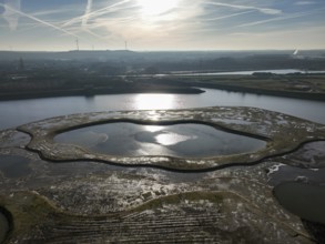 Haltern-Marl, North Rhine-Westphalia, Germany - Lippe, flood protection in the