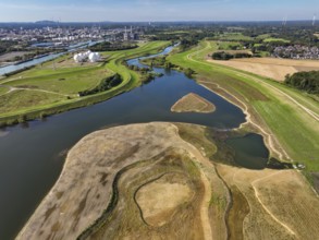 Haltern-Marl, North Rhine-Westphalia, Germany - Lippe, flood protection in the