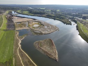 Haltern-Marl, North Rhine-Westphalia, Germany - Lippe, flood protection in the