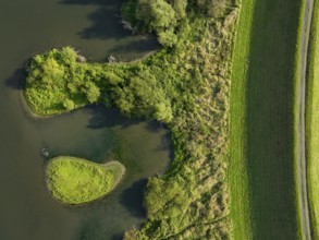 Haltern-Marl, North Rhine-Westphalia, Germany - Lippe, flood protection in the