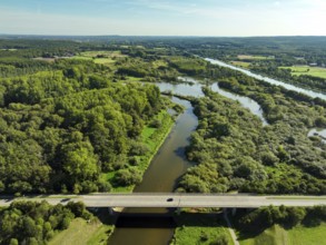 Haltern-Marl, North Rhine-Westphalia, Germany - Lippe, flood protection in the