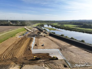 Haltern-Marl, North Rhine-Westphalia, Germany - Lippe, flood protection in the