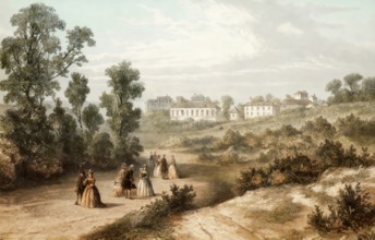 The old well walk, 1750, Hampstead or Hampstead Village, London Borough of Camden, London, England,