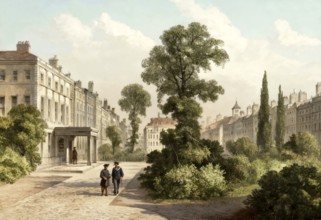 Queen Square, 1810, a garden square in the Bloomsbury district of central London, England, United