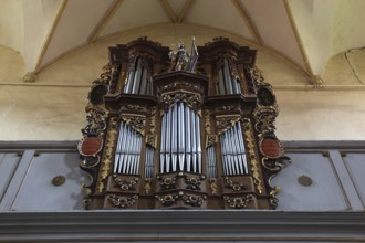 Municipality of Cristian, German Grossau, church organ in the fortified church, Sibiu district in
