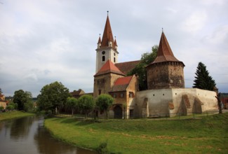 Fortified church in Cristian, German Grossau, village in Sibiu County in Transylvania, Romania